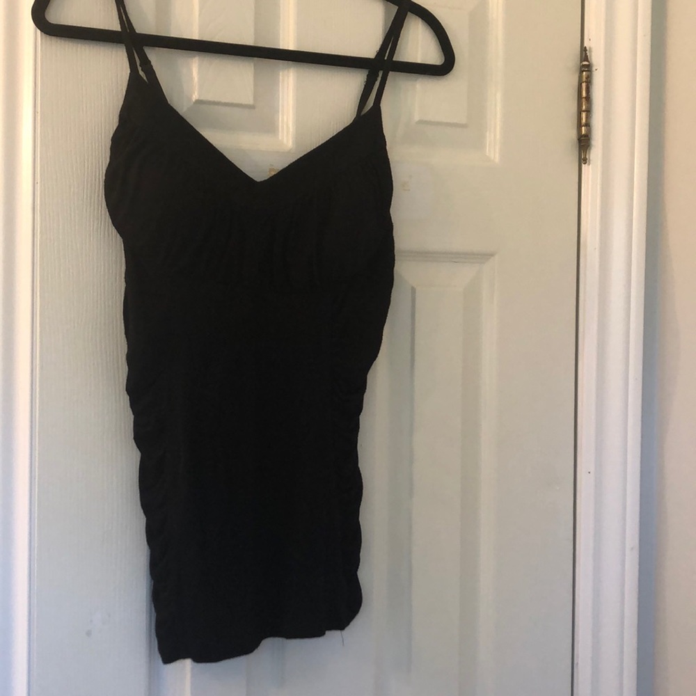 Suzy sheer black padded tank top